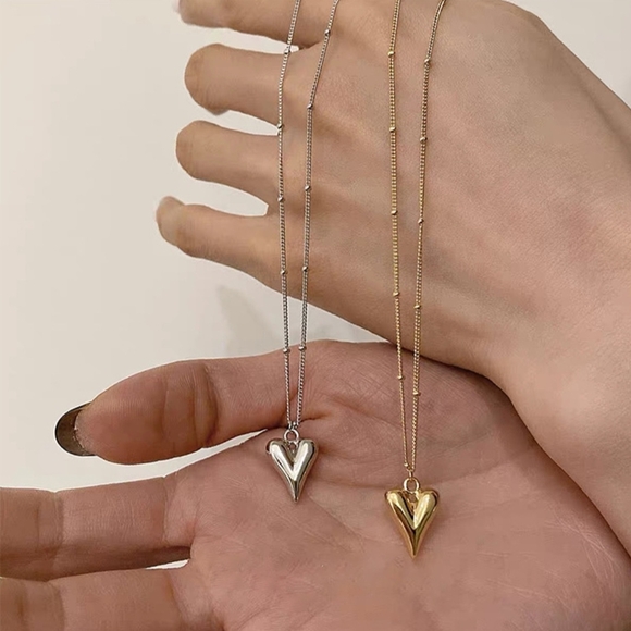 18k Gold Plating Heart Pendant Necklace - Picture 8 of 9